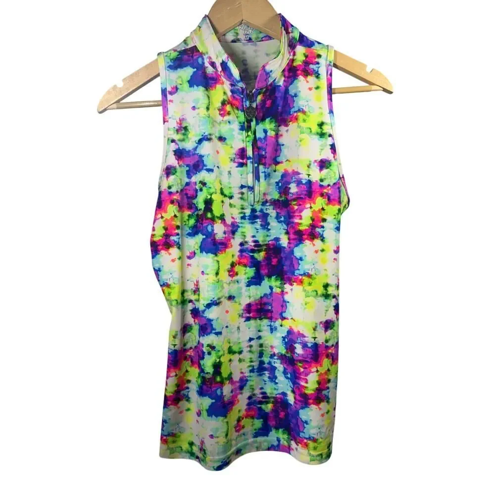 TZU TZU Women's Allie Sleeveless Racerback Golf/Athletic Top Green Size Medium
